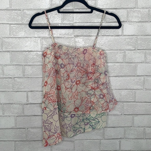 Anthropologie Maeve Daisy Garden Silk Tank - Picture 2 of 12